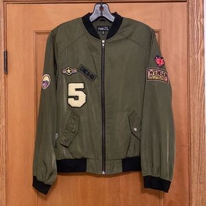Rue 21 Patched Bomber Jacket